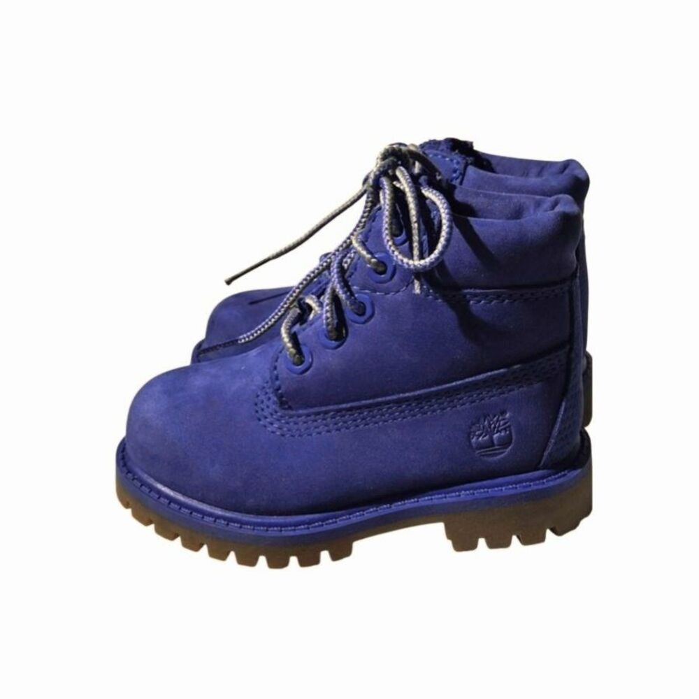 Timberland Street Nubuck Ankle Lace-Up Boots Kids Size 6 Royal Blue